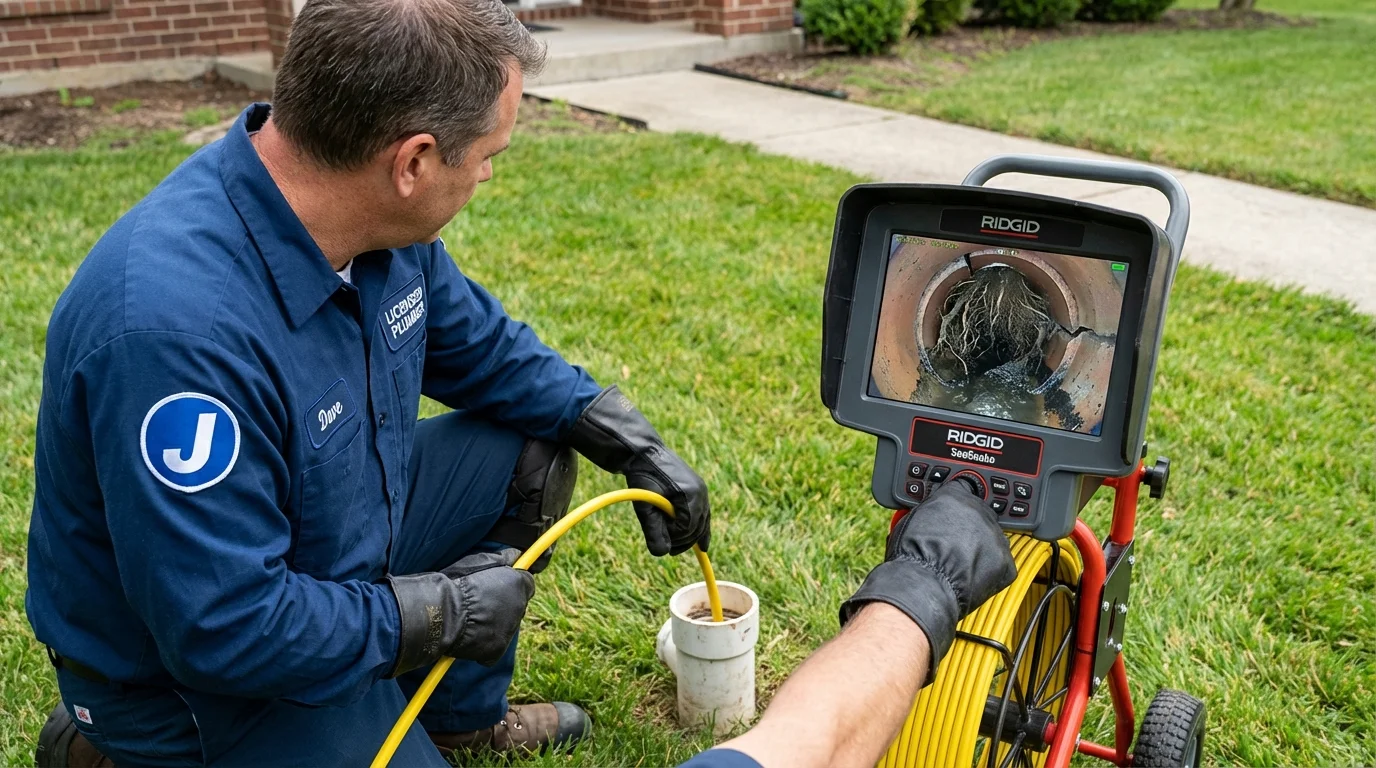 Sewer camera inspection being performed by Johns Plumbing LLC in Vian